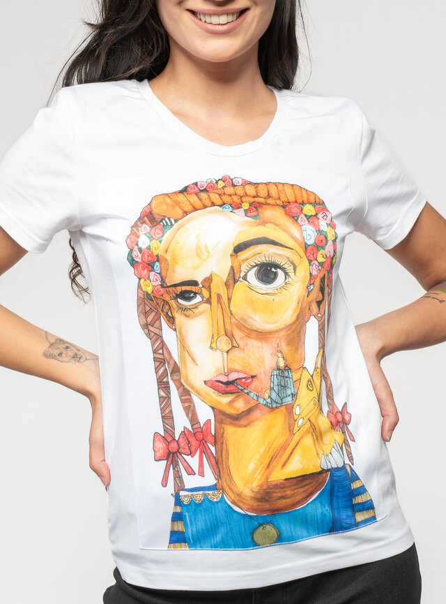 Dámske tričko biele s obrazom